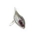 Autumn Silver Leaf Red Garnet Ring - Berry Leaf