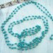 Vintage Rosary Chain glass beads Aqua blue 40 inches