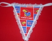 Womens UNIVERSITY OF KANSAS G-String Thong Lingerie Panty Underwear
