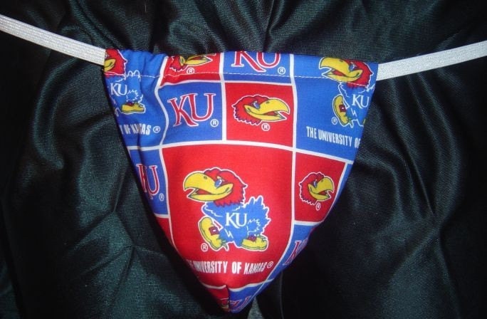 Mens UNIVERSITY OF KANSAS G-String Thong Male Lingerie Underwear