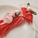 Pink Roses Spring Easter Wedding Ornament Gift Decoration Dark Pink Tassel