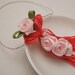 Pink Roses Spring Easter Wedding Ornament Gift Decoration Dark Pink Tassel