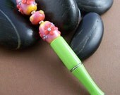 Citrus Metal Bead Pen with Artisan Glass Beads