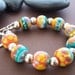 Sunday Bracelet - Lampwork Glass Bead and Sterling Silver Beaded Bracelet