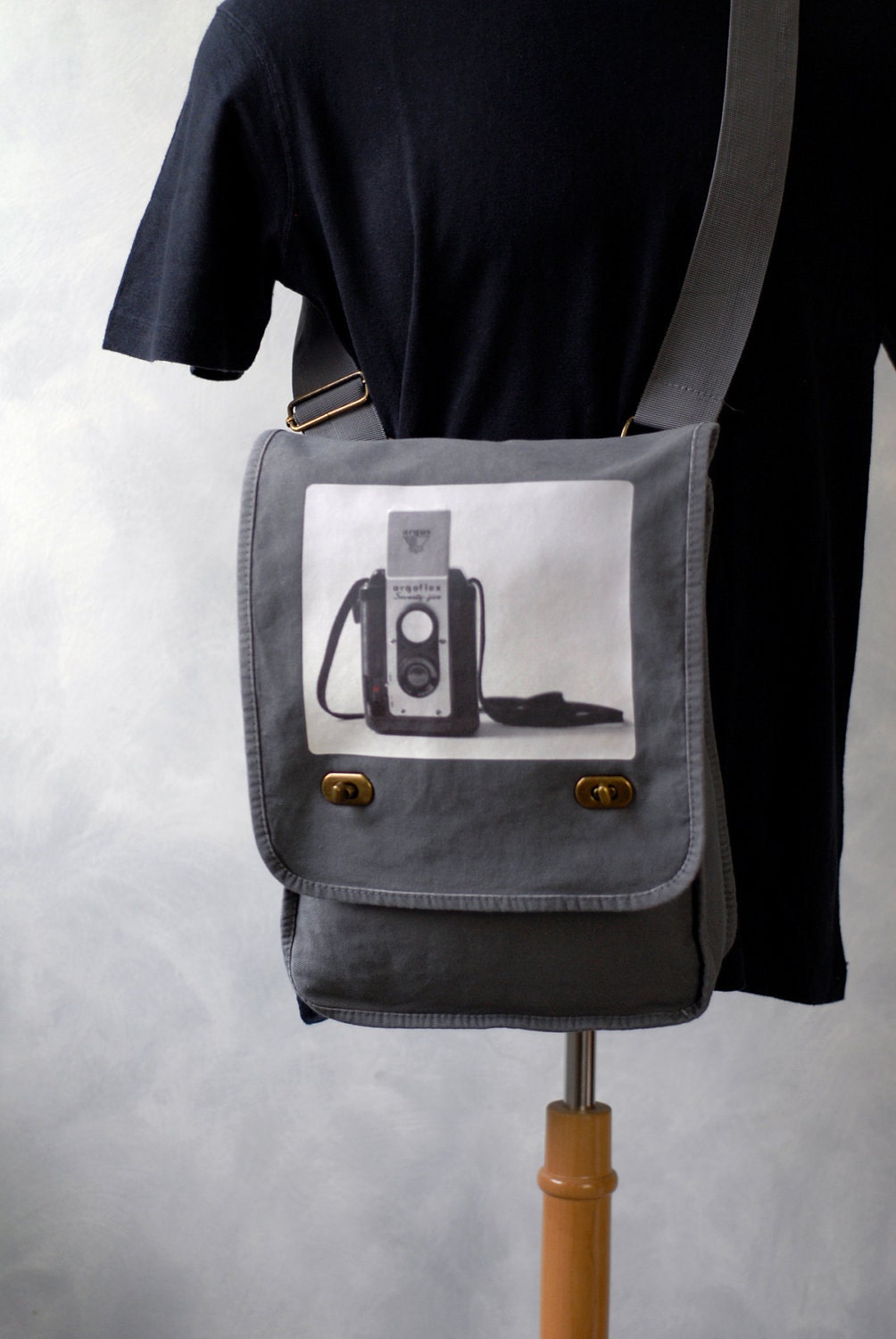 Messenger Bag - The Argoflex - Field Bag - School Bag - Smoke Gray - Canvas Bag