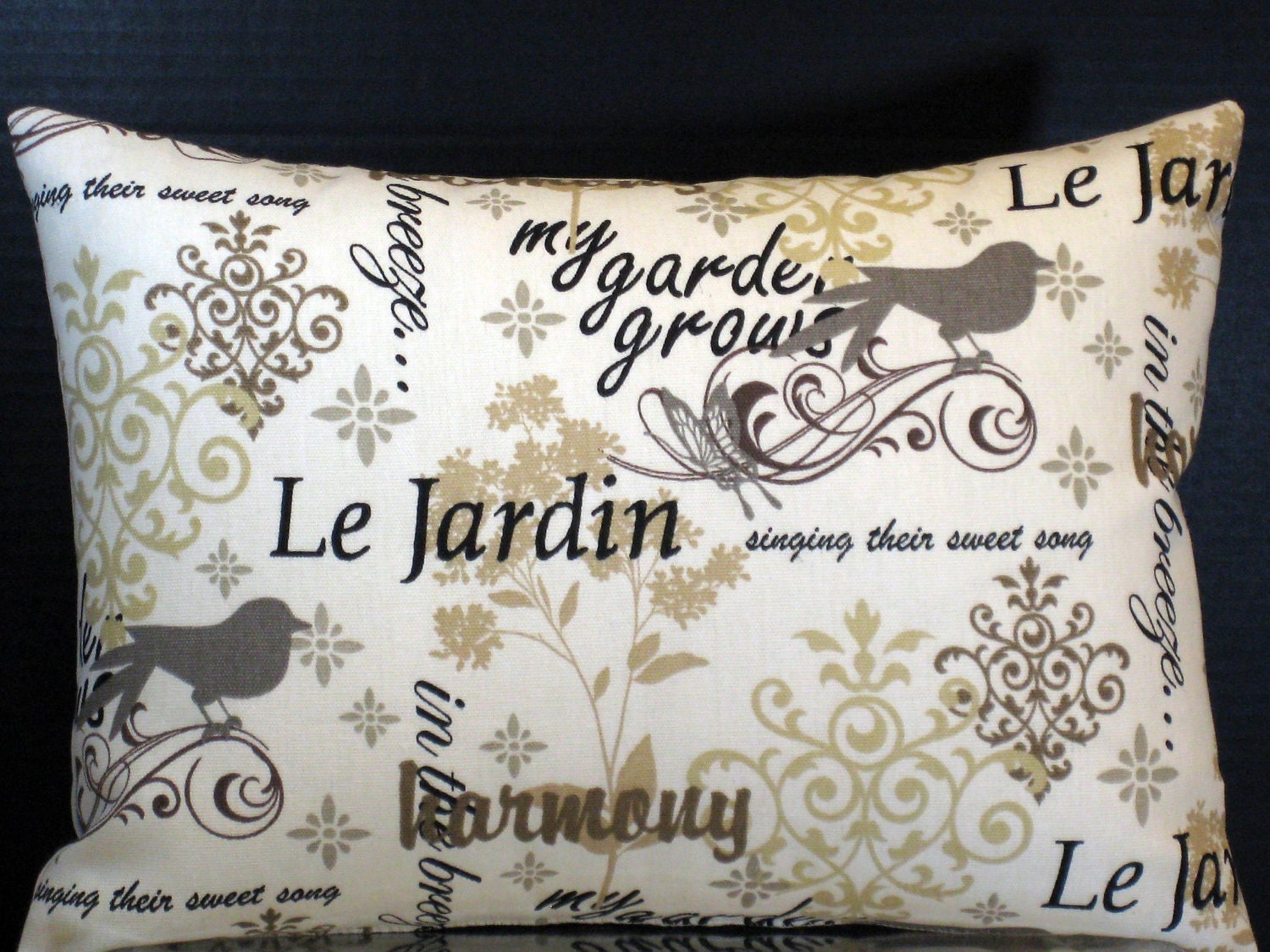 Pillow The Small French Garden, Lumbar Pillow with French Words