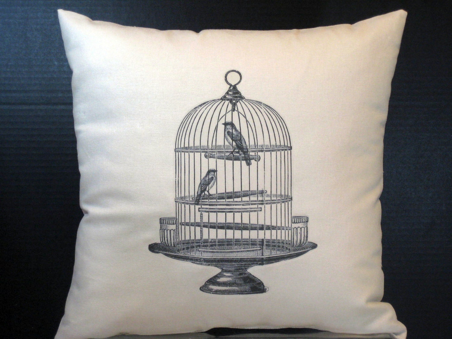 Pillow Vintage Birdcage