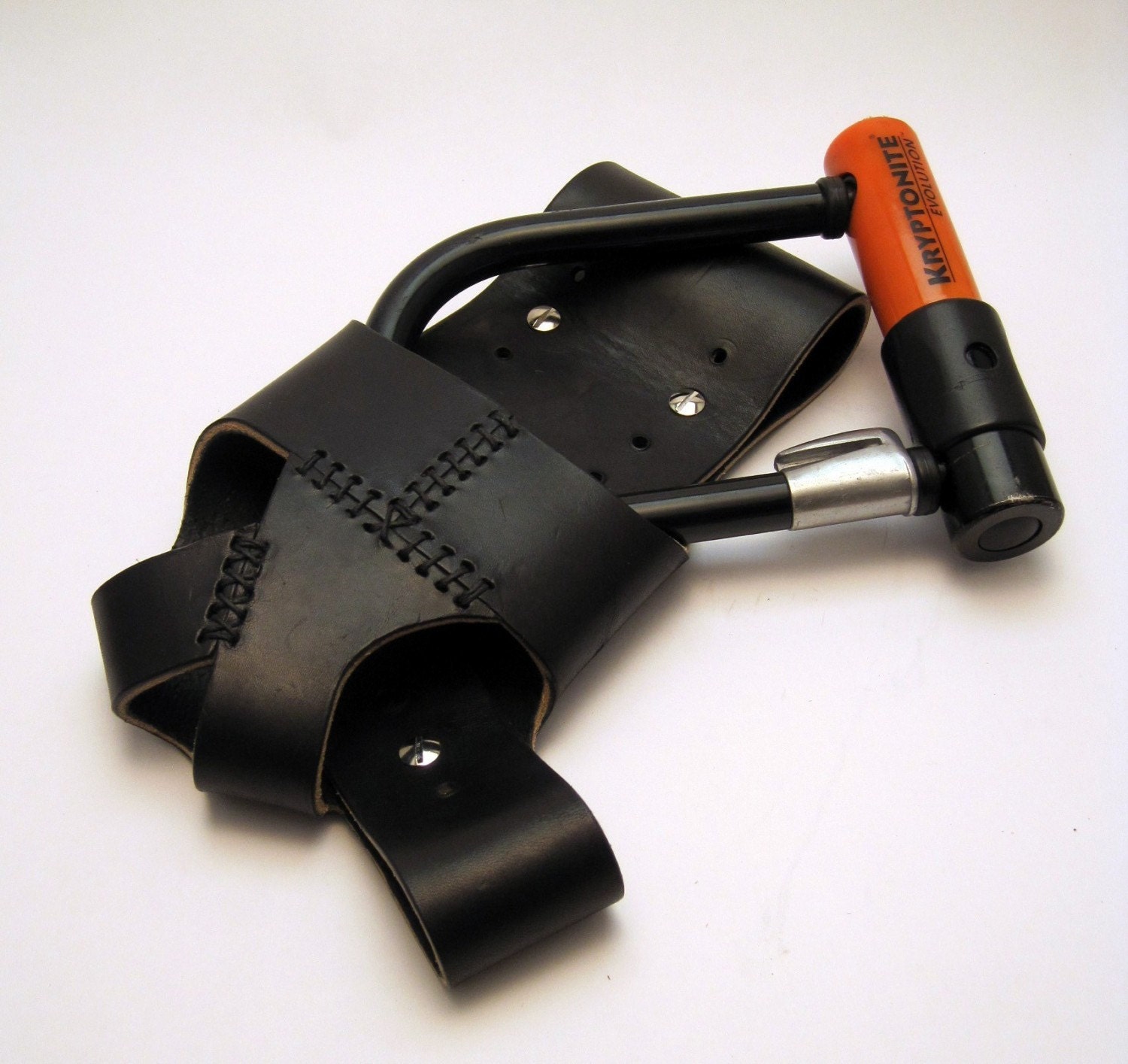 Leather U-Lock Holster - Frame-Mounted - for 5.5" x 7.25" U-Lock