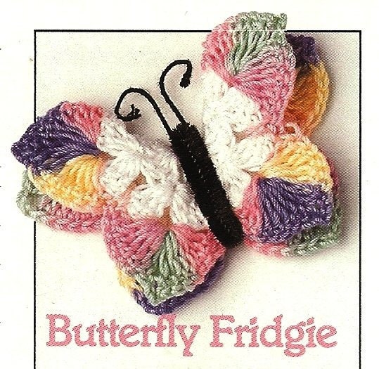X441 Crochet PATTERN ONLY Canning Jar Cover Pattern & Butterfly Fridgie