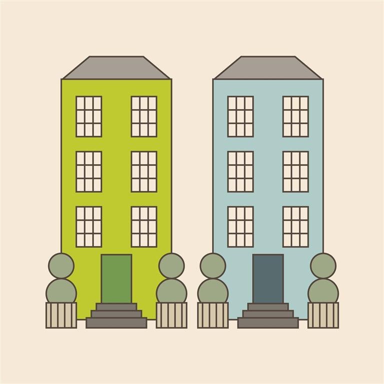 Green and Blue Houses