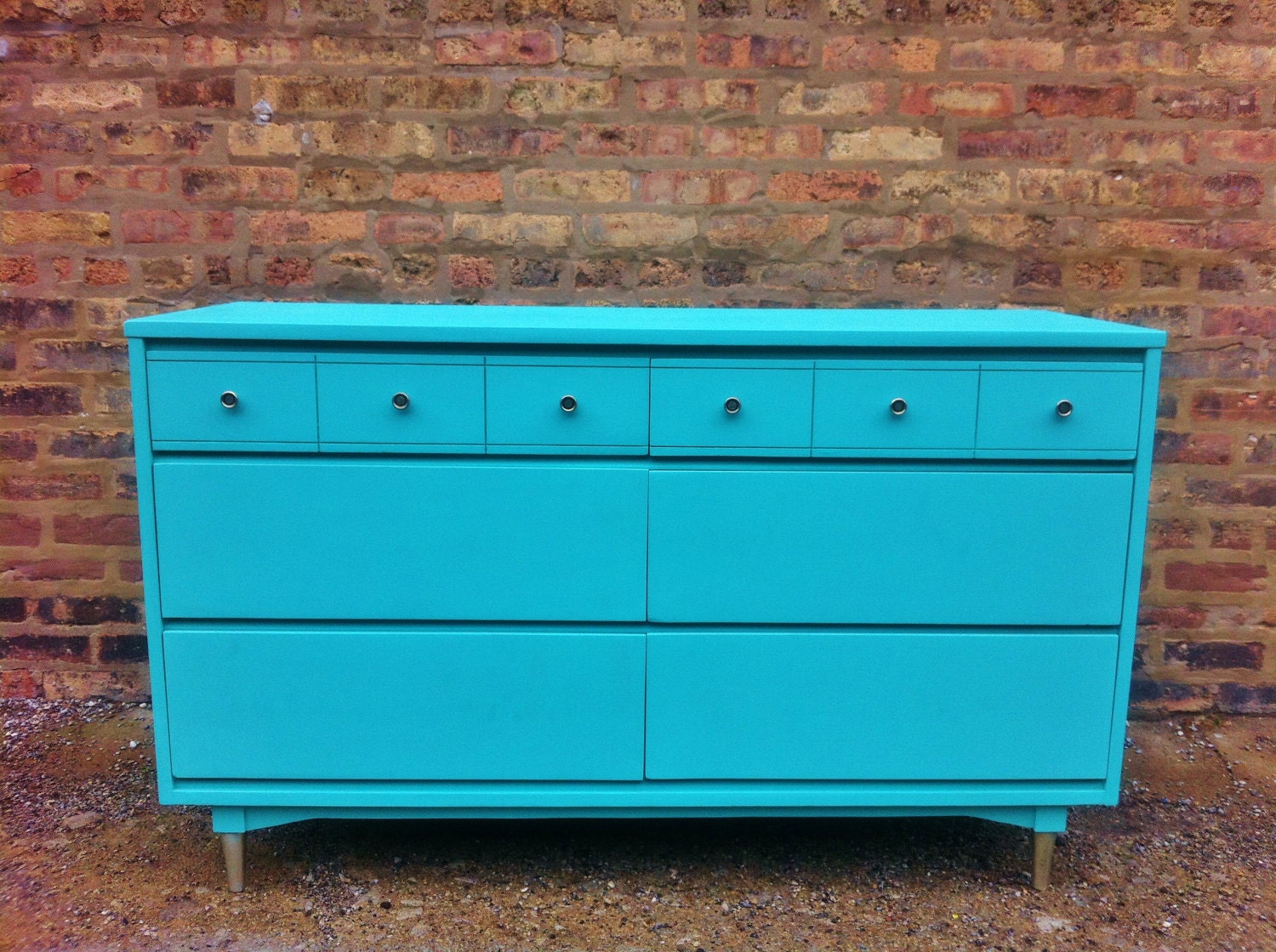 Mid Century Dresser In Chevy Blue