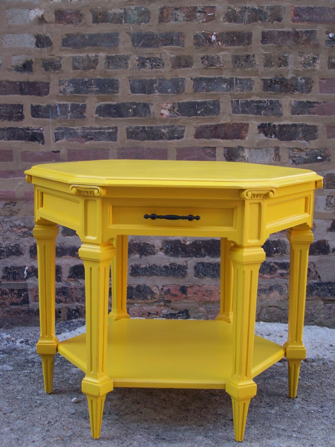 Sunflower Yellow Octagonal Side Table