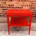 Mid Century End Table In Poppy Paprika