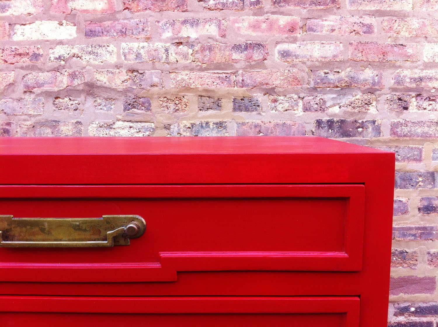 Vintage Chest of Drawers In Lipstick Red