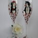Hand painted Wedding Toasting Flutes Set of 2 Personalized Champagne glasses Penguins