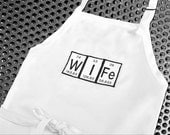 Geeky Periodic Table  Apron - Wife white adjustable apron
