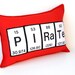 Pirate Red Felt Chemical Elements Pillow