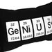 Genius Periodic Table Embroidered Science Chemistry Black Cotton Pillow