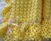 Yellow Frilly Afghan Blanket