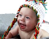 Crochet Rainbow Unicorn Hat with Earflaps Made to Order
