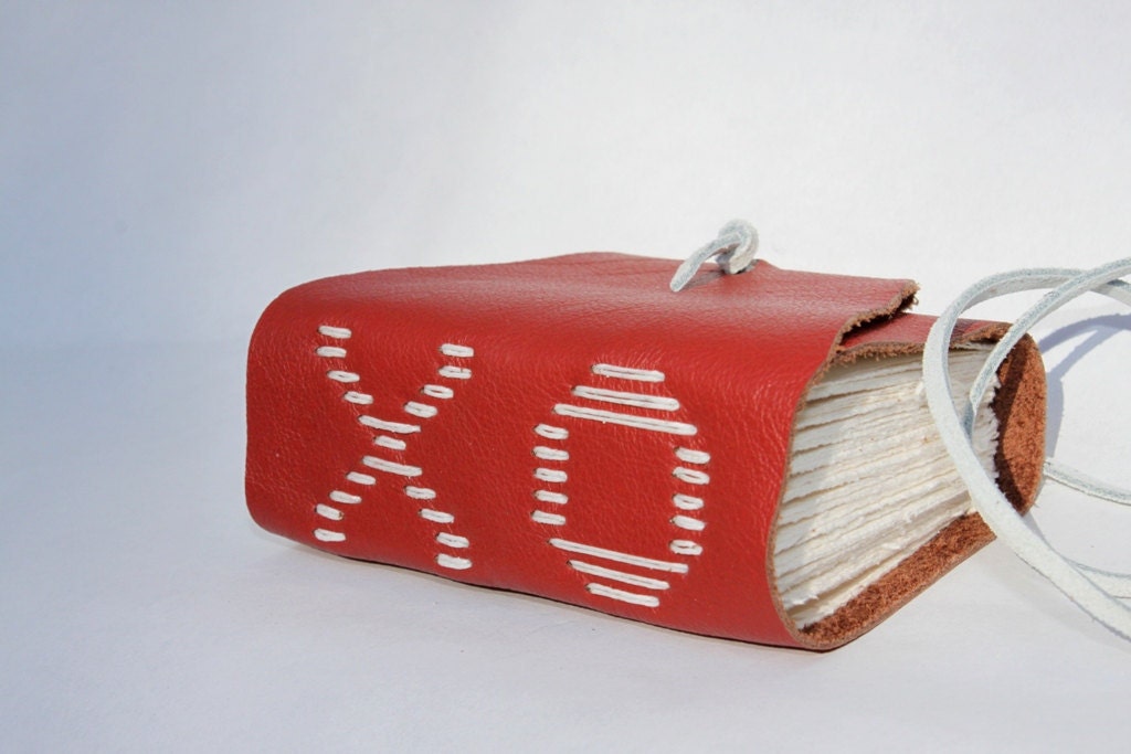 XO - Unique Handmade Leather Notebook by Wee Bindery