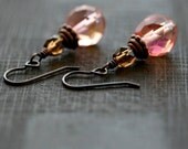 Pink  Earrings, Handmade Jewelry, Bridal, Bridesmaid, Dangle Earrings - Pink Blush