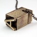 Letter A Letterpress Necklace - Brass Initial Personalized - Other Letters Available