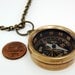 Compass Necklace - Brass Miniature Black Compass Pendant Necklace - Steampunk - by Gwen DELICIOUS Jewelry Design