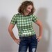 Vintage 1960s Shirt Green Plaid Mod Rockabilly Pinup Medium
