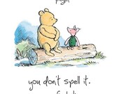 How Do You Spell Love quote from Winnie the Pooh - digital download, printable art