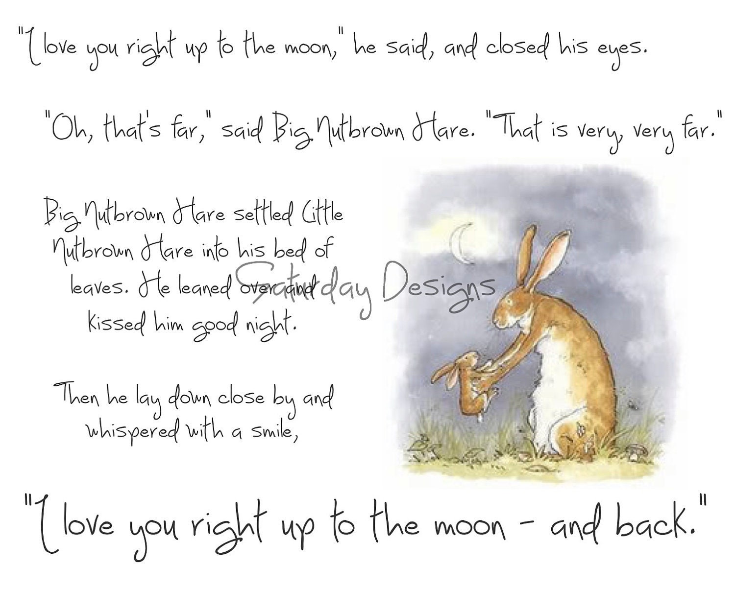 To the Moon and Back (Guess How Much I Love You) - digital download, printable art