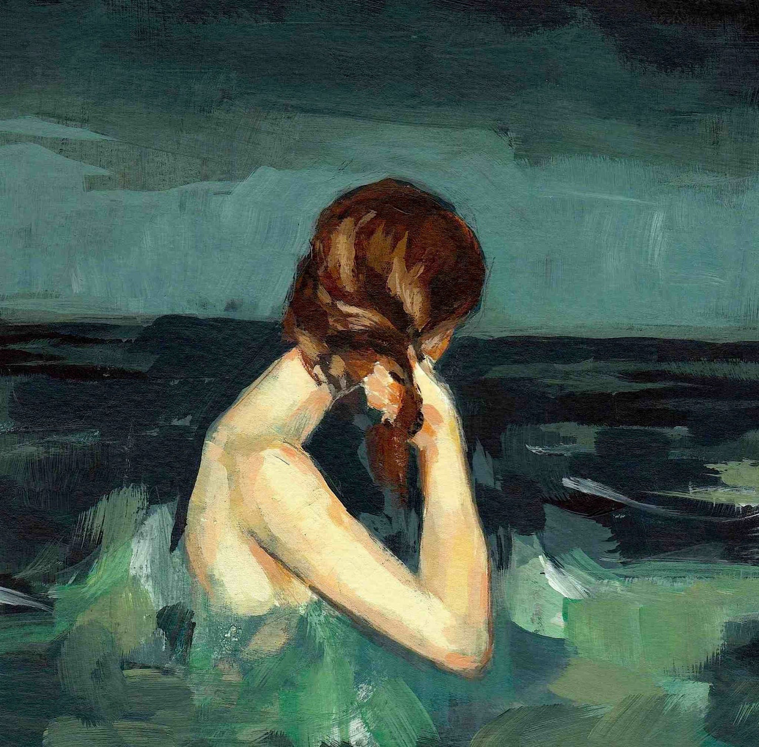 Married to the Sea . large giclee digital art print of original acrylic painting