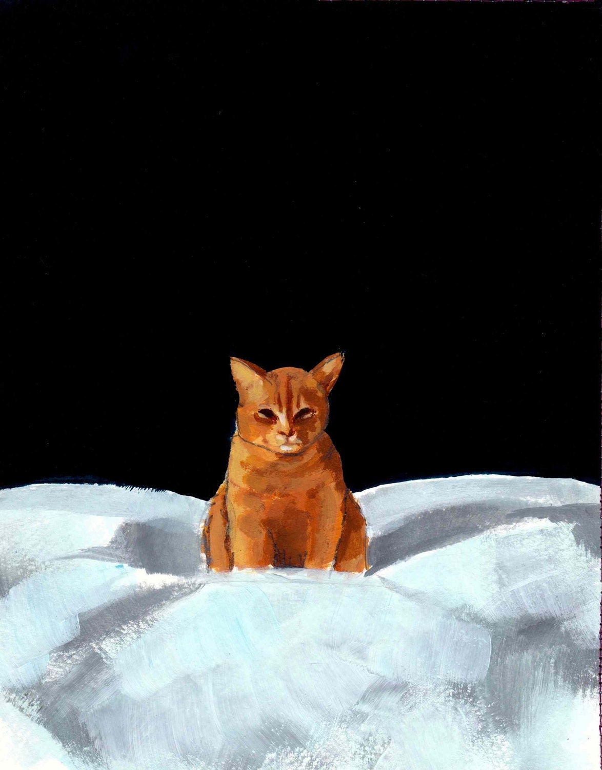 Sinister Tabby . large cat art animal painting print