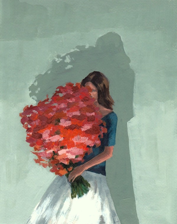 From the Garden . giclee digital art print of acrylic painting