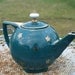 Vintage Hall Tea Pot Gold Leaf on Teal