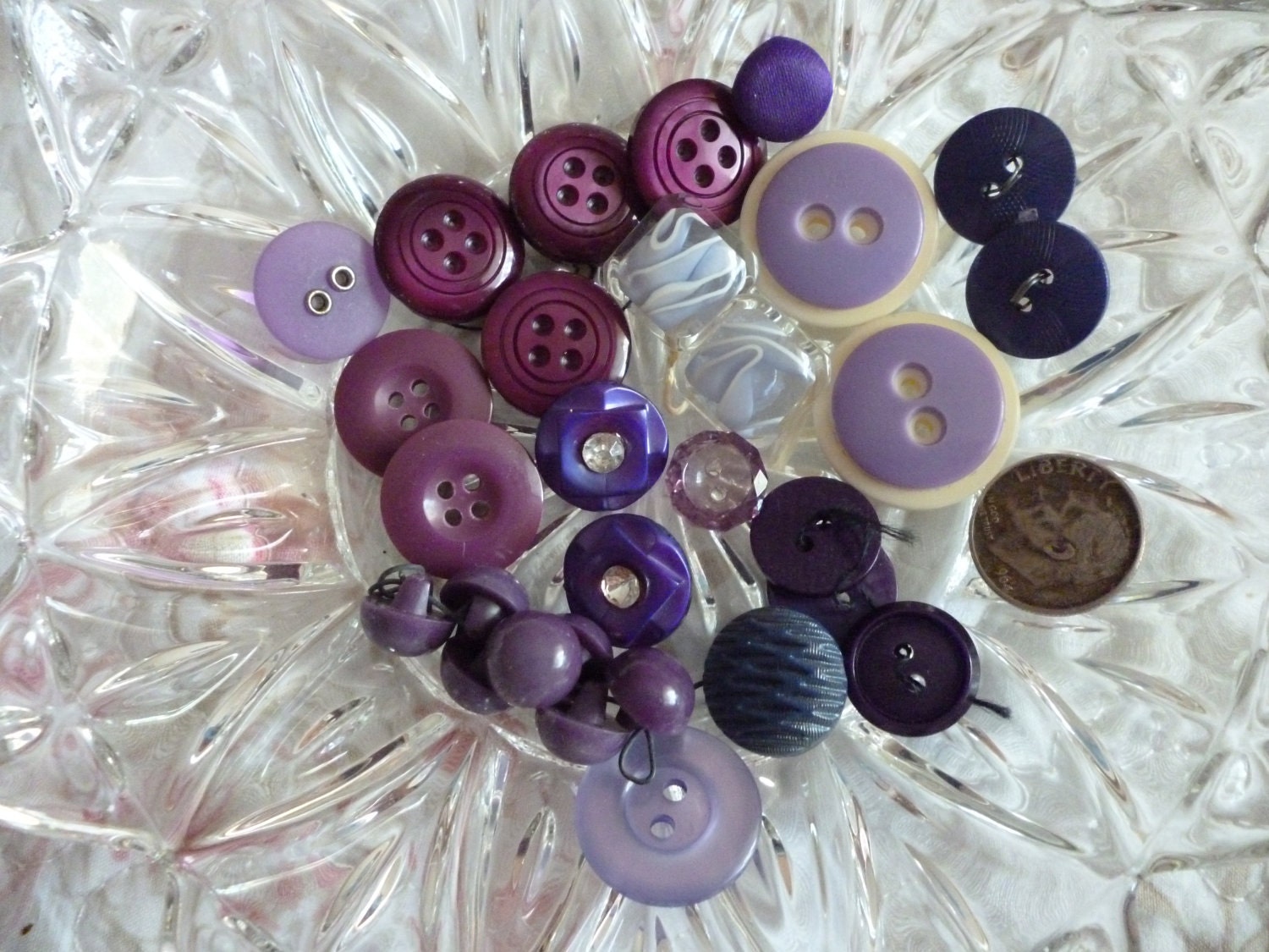 Assorted Vintage Purple Buttons