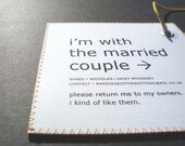 Great Unexpected Wedding Gift - Wedding Luggage Tag that's traveling with The Married Couple.