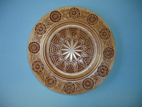 All hand carved wood wall decor plate 12 inches by HOLIWOOD