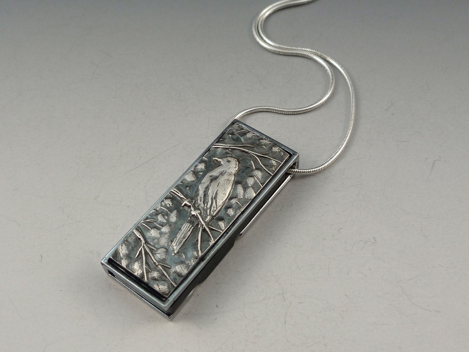 USB flash drive necklace - handmade art jewelry