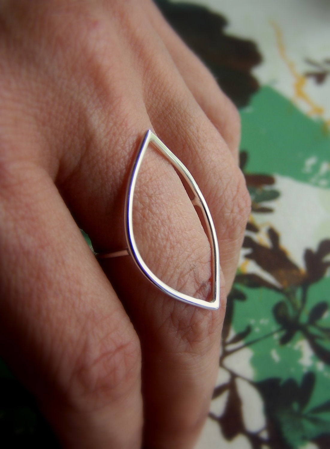 SALE 25% OFF - Petiole Ring - Sterling Silver