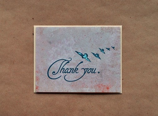 Vintage Birds Thank You Cards