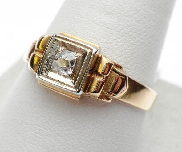 18 pt Old Miner Cut Diamond Ring 14 KT Gold