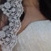 Bridal lace  veil with beaded scalloped edge, french mantilla style, Spain,  classic, white, ivory, champagne