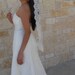 Bridal lace  veil with beaded scalloped edge, french mantilla style, Spain,  classic, white, ivory, champagne
