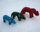 OOAK Three Circus Elephants Needle Felted Soft Sculpture