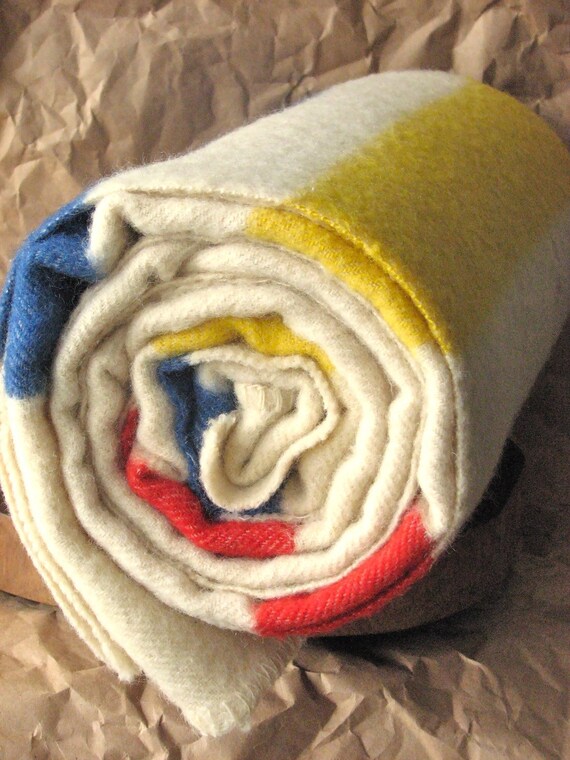 Vintage Golden Dawn Wool Blanket by HawkeyeAndTrapper on Etsy