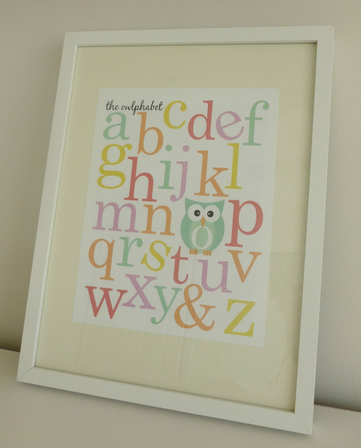 SALE The Owlphabet - Owl Themed Alphabet Nursery Prints - Digital File