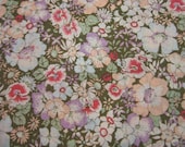 Japanese Cotton Print Fabric - Yuwa Collection 60 Lawn, Half Yard - Flower Green - NT192