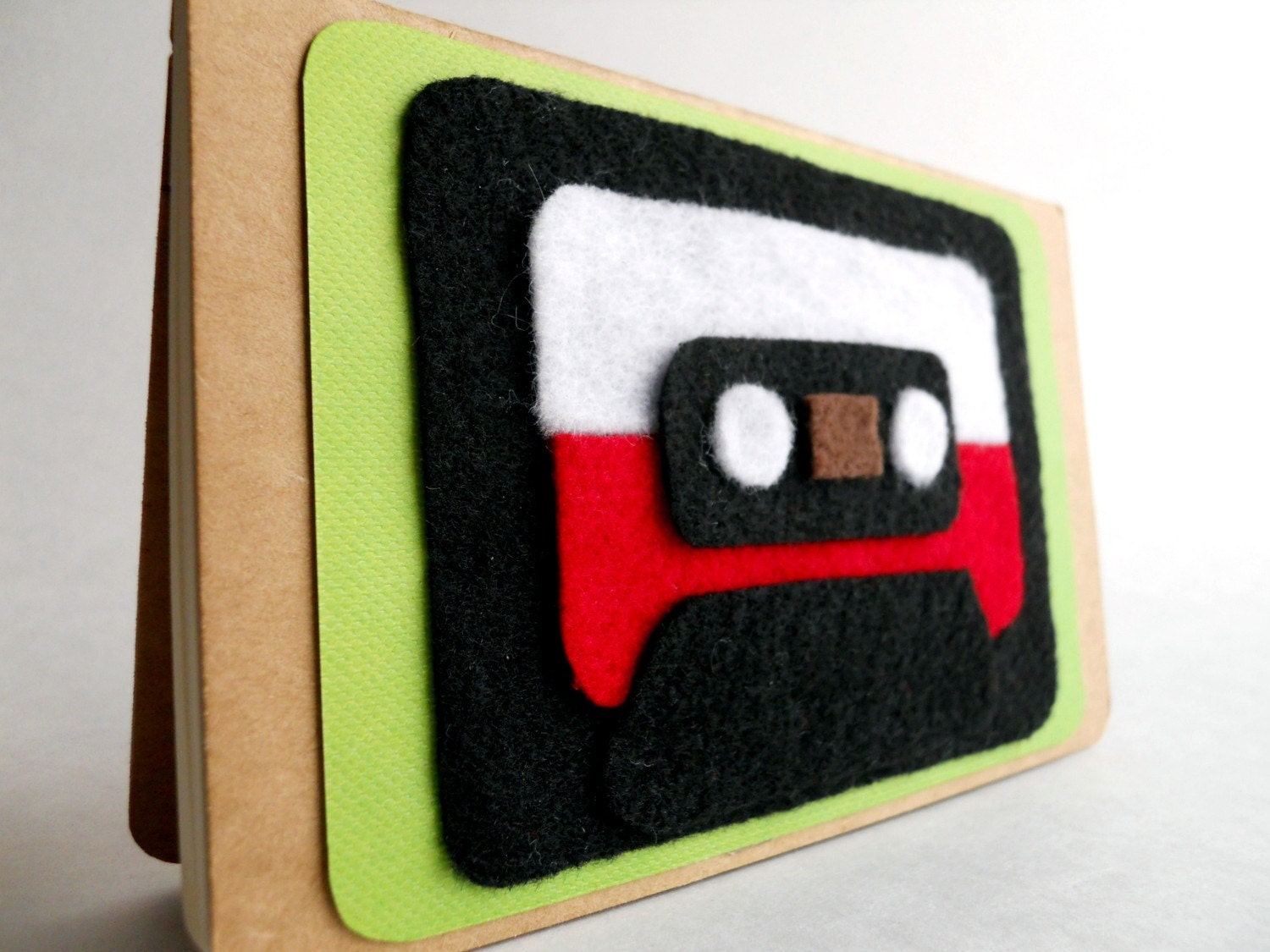 Felt Mix-Tape Journal - The Classic - Red and White Eco-Felt embellished Moleskine notebook