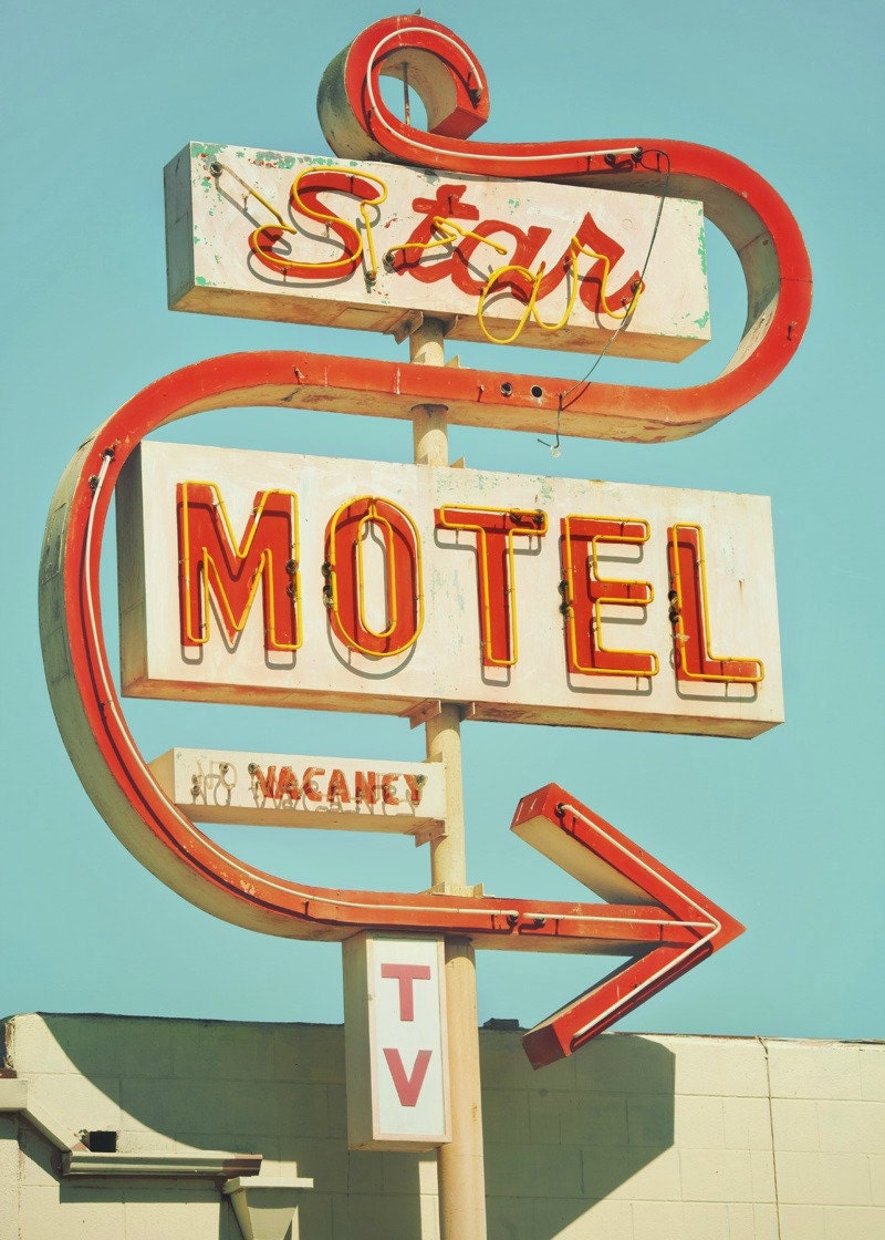 5x7 STAR MOTEL Retro Neon Sign - Fine Art Photo Print